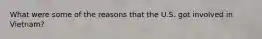 What were some of the reasons that the U.S. got involved in Vietnam?