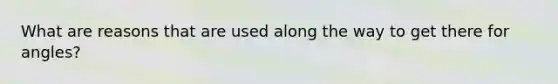 What are reasons that are used along the way to get there for angles?