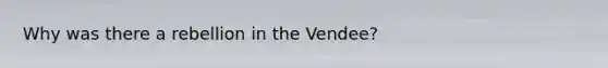 Why was there a rebellion in the Vendee?