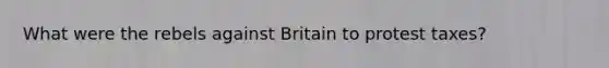 What were the rebels against Britain to protest taxes?