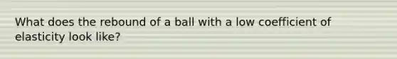 What does the rebound of a ball with a low coefficient of elasticity look like?