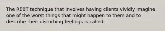 The REBT technique that involves having clients vividly imagine one of the worst things that might happen to them and to describe their disturbing feelings is called: