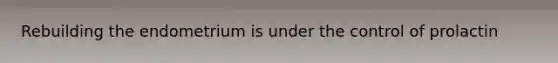 Rebuilding the endometrium is under the control of prolactin