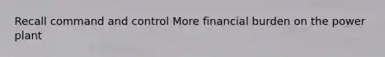 Recall command and control More financial burden on the power plant