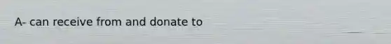 A- can receive from and donate to