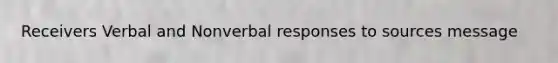 Receivers Verbal and Nonverbal responses to sources message