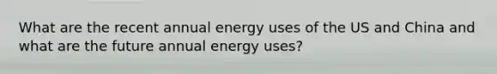 What are the recent annual energy uses of the US and China and what are the future annual energy uses?