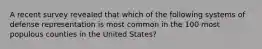 A recent survey revealed that which of the following systems of defense representation is most common in the 100 most populous counties in the United States?