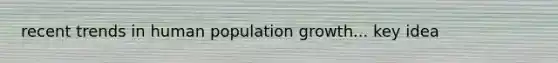 recent trends in human population growth... key idea