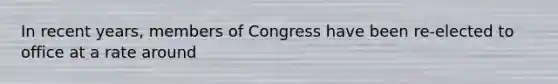 In recent years, members of Congress have been re-elected to office at a rate around