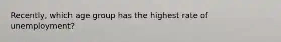 Recently, which age group has the highest rate of unemployment?