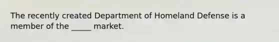 The recently created Department of Homeland Defense is a member of the _____ market.