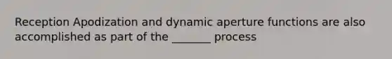 Reception Apodization and dynamic aperture functions are also accomplished as part of the _______ process