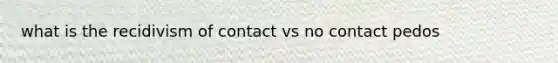 what is the recidivism of contact vs no contact pedos