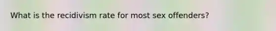 What is the recidivism rate for most sex offenders?