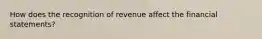 How does the recognition of revenue affect the financial statements?