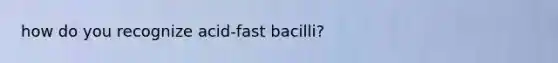 how do you recognize acid-fast bacilli?