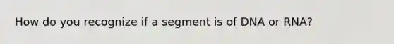 How do you recognize if a segment is of DNA or RNA?