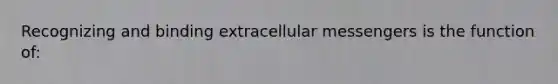 Recognizing and binding extracellular messengers is the function of: