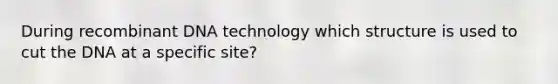 During recombinant DNA technology which structure is used to cut the DNA at a specific site?