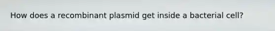 How does a recombinant plasmid get inside a bacterial cell?