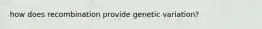 how does recombination provide genetic variation?