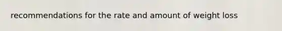 recommendations for the rate and amount of weight loss