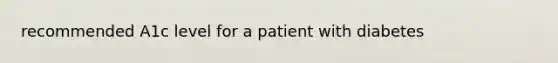 recommended A1c level for a patient with diabetes