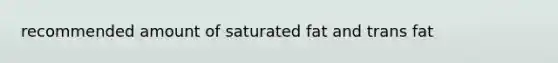 recommended amount of saturated fat and trans fat