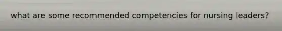 what are some recommended competencies for nursing leaders?