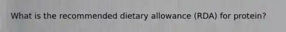What is the recommended dietary allowance (RDA) for protein?