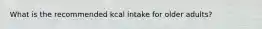 What is the recommended kcal intake for older adults?