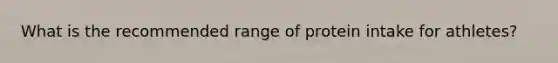 What is the recommended range of protein intake for athletes?