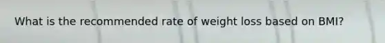 What is the recommended rate of weight loss based on BMI?