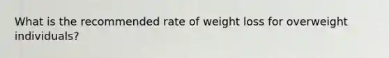 What is the recommended rate of weight loss for overweight individuals?