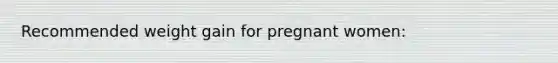 Recommended weight gain for pregnant women: