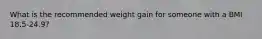 What is the recommended weight gain for someone with a BMI 18.5-24.9?