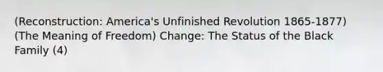 (Reconstruction: America's Unfinished Revolution 1865-1877) (The Meaning of Freedom) Change: The Status of the Black Family (4)