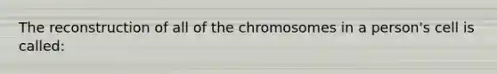 The reconstruction of all of the chromosomes in a person's cell is called: