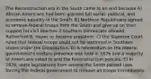 The Reconstruction era in the South came to an end because A) African Americans had been granted full social, political, and economic equality in the South. B) Northern Republicans agreed to remove federal troops from the South and give up on their support for civil liberties if Southern Democrats allowed Rutherford B. Hayes to become president. C) the Supreme Court ruled that federal troops could not be stationed in Southern states under the Constitution. D) A referendum on the federal government's military presence was held in 1876 and a majority of Americans voted to end the Reconstruction policies. E) In 1876, state legislatures from around the South passed laws forcing the federal government to remove all troops immediately.