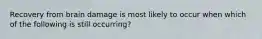 Recovery from brain damage is most likely to occur when which of the following is still occurring?