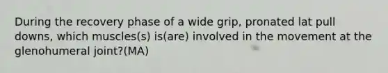 During the recovery phase of a wide grip, pronated lat pull downs, which muscles(s) is(are) involved in the movement at the glenohumeral joint?(MA)