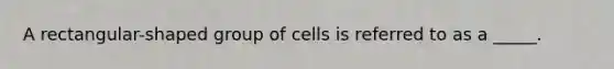 A rectangular-shaped group of cells is referred to as a _____.