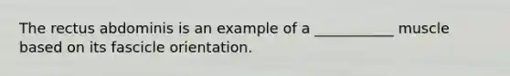 The rectus abdominis is an example of a ___________ muscle based on its fascicle orientation.