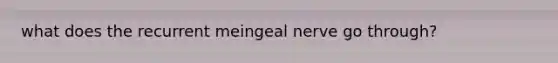 what does the recurrent meingeal nerve go through?