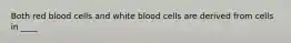 Both red blood cells and white blood cells are derived from cells in ____