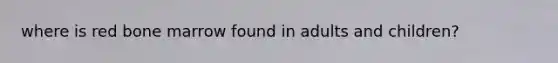 where is red bone marrow found in adults and children?