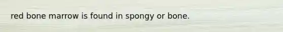 red bone marrow is found in spongy or bone.