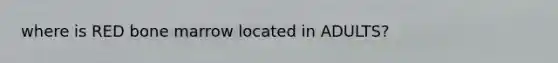 where is RED bone marrow located in ADULTS?