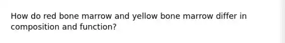 How do red bone marrow and yellow bone marrow differ in composition and function?